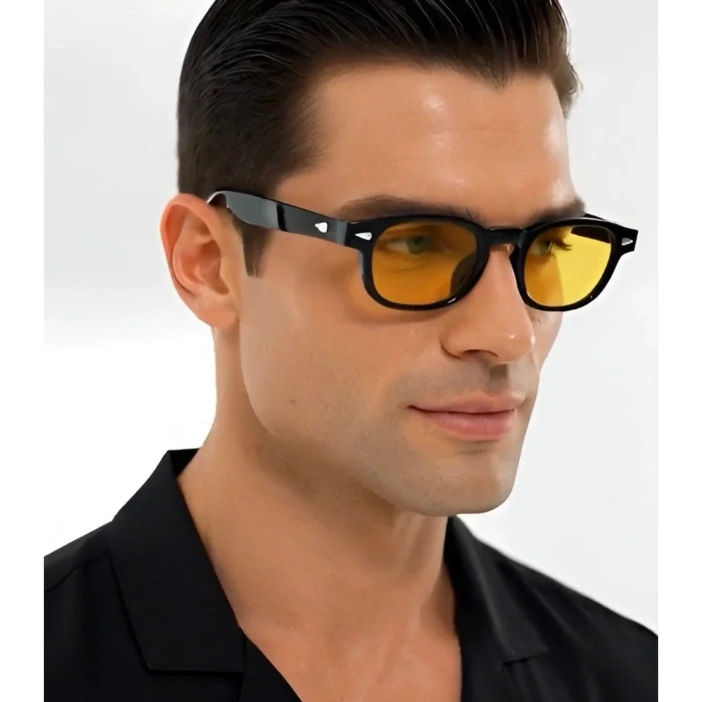 Sunglasses Orange Tinted Lenses Lightweight, Summer Fashion, Outdoor Gear Men‎